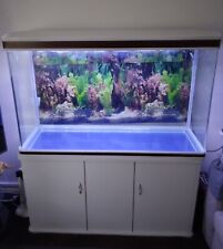 Large LED Aquarium 300L Glass Fish Tank Twin Wood Cupboard Storage Display Stand