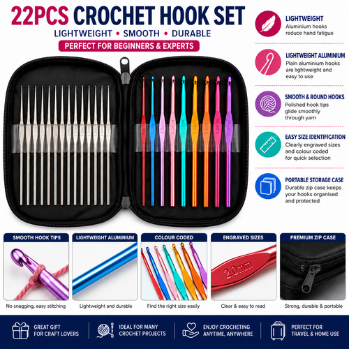 22pcs crochet hooks set - 22pcs,