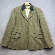 JOULES Tweed Jacket UK 16 Toad Green PARKROYAL Wool Parade Blazer Hacking Plaid