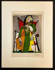 Authentic Vintage Hand Signed 76 Year old Pablo Picasso Artwork , w/Certificates