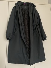 Primark dark grey long line padded jacket coat with hood - size M