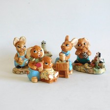 SET OF FOUR PENDELFIN RABBIT FIGURINES CROCKER, TREASURE , DANDY AND SPUD