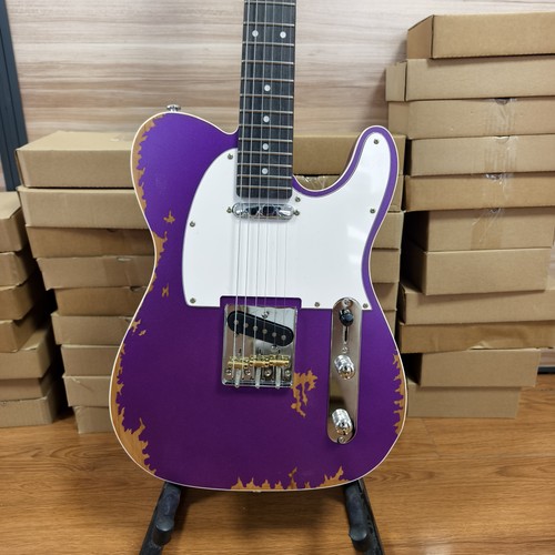 Purple electric guitar aged - purple,