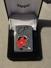 1990’s Vintage Zippo Lighter - Flame Rite Artist Coop - Red Devil Smoking- Rare