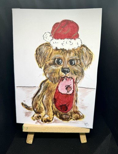 Yorkie puppy funny christmas - yorkie,