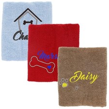 Personalised Dog Towel Embroidered Absorbent Large Towel New Puppy Pet Name Gift