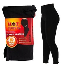 Women Ladies Plain Stretchy Soft Thermal Leggings Black Tummy Control Pants