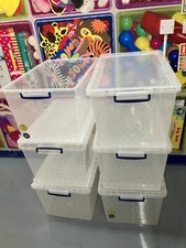 6x Really Useful Nestable 83l litre Storage Box with Lids - Plenty More