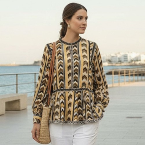 Toast chevron ikat organic - toast,