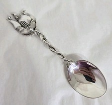 Antique Hanau silver Novelty Spoon. Galleon Terminal . Chester Import Mark 1907 