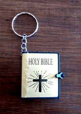 Miniature holy bible keyring - bible,