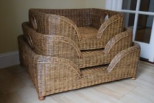 Large wicker dog bed
