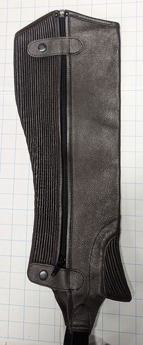 Half chaps leather brown - m,