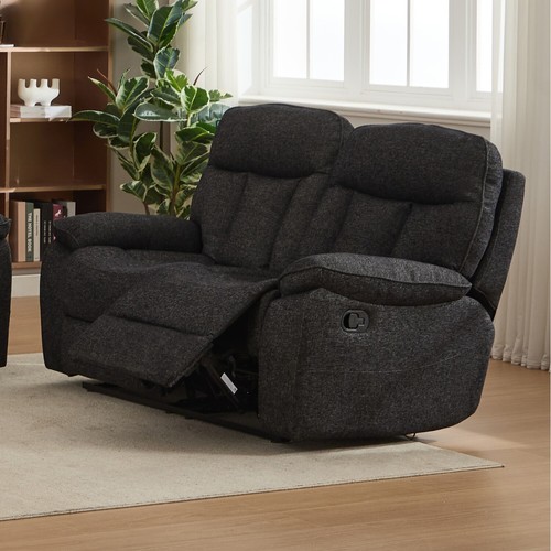 Recliner sofa dark grey - -,