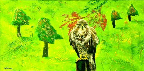 Contemporary collage painting - contemporary,