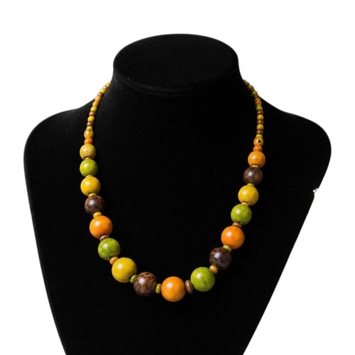 Vtg boho wood bead - wood,