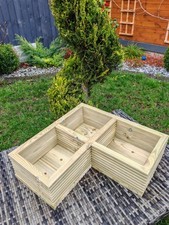 Wooden planter garden patio - garden,