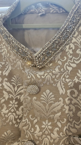 Men gold brocade floral - men's,