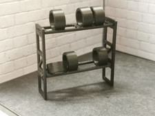 1/64 Scale Tyre Rack & Tyres -