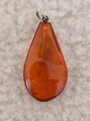 Amber teardrop pendant - amber,