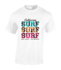SURF SURF SURF MENS T SHIRT SURFING SURFBOARD SUMMER BEACH CASUAL CLOTHING TOP