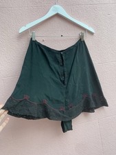 RARE Vintage 1930s black silk knickers tap pants floral trim red bow embroidery