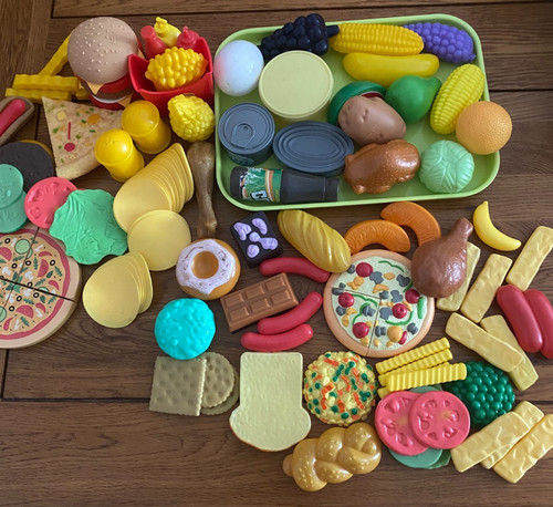 Group plastic play food - of,