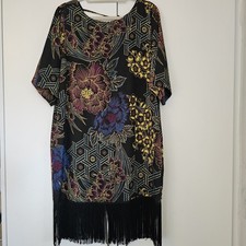 Biba Fringe Hem Dress UK 16