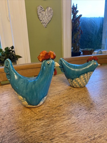Studio art pottery chicken hen - art,