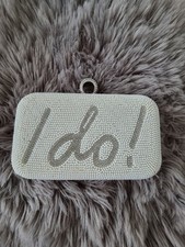 Quiz Beaded Bridal Clutch Bag "I Do!" With Chain Strap