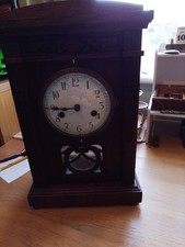  Antique Edwardian Oak Cased Architectural Mantle Clock.  