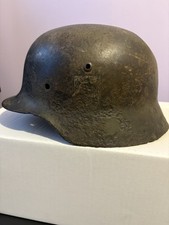 WW2 German Helmet Single Decal Relic Battle Damage
