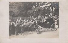 Unknown Location Postcard -RP of a Public Gathering - Horse and Carriage RS24582
