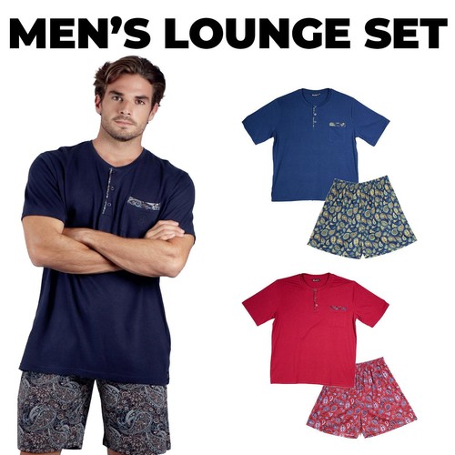 Mens paisley henley shortie - mens,