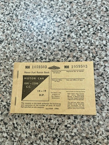 Motor fuel ration - ration, book