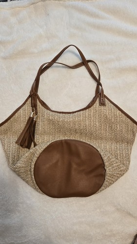 Summer straw bag tan with - summer,