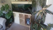 225L Aqua One aquarium fish tank with stand used. Veneer Finish