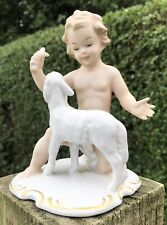 Vintage 1950’s Porcelain Schaubach Kunst East Germany Wallendorf Child With Lamb