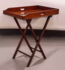 Antique Mahogany Butler's Stand, Lift Off Tray. Folding Rest,