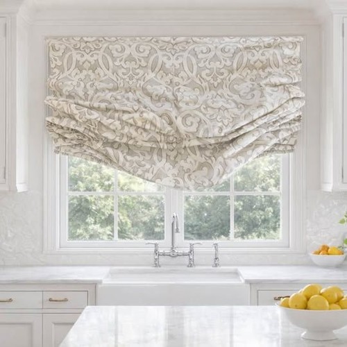 Neutral damask fabric - neutral, roman