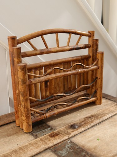 Vintage bamboo letter rack - vintage,