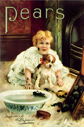 Vintage pears soap poster - uk,