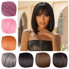 Women Synthetic Wigs with Bangs Short Straight Bob Hair Wig Cosplay NaturalHair◈