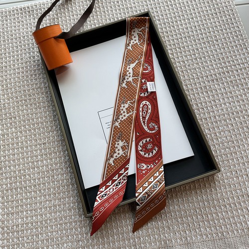 Women 100 silk skinny scarf - skinny,