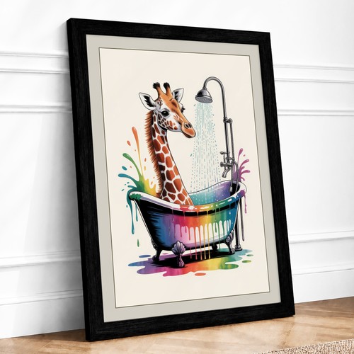 Giraffe rainbow bath - giraffe,