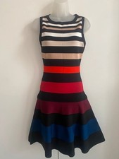 Karen Millen Striped Colourblock Bandage Knit Dress (KZ024) - UK S. RRP £160