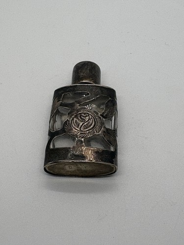 Silver floral overlay glass - silver,