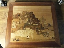 Marquetry picture. Rural