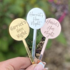 Hen Party Personalised Drinks Stirrers | Mirror Acrylic Cocktail Party Favours