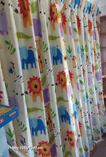 Jungle Safari Animal Print Lined  Blackout Curtains